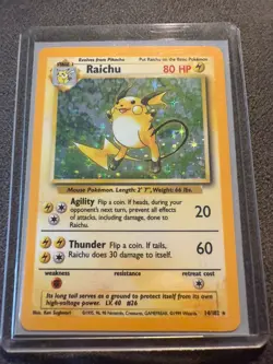 Pokemon TCG Raichu Base Set 14/102 Holo (C) 1999 Wizards. Mint Condition - Image 3