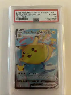 2021 POKEMON CELEBRATIONS #007 FULL ART/FLYING PIKACHU VMAX PSA 10 - Image 1