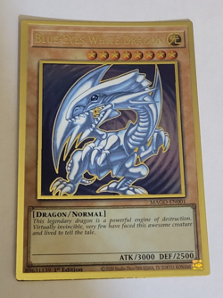Yu-Gi-oh Blue-Eyes White Dragon Premium Gold Rare 1st Edition MAGO-EN001 NM - Image 1