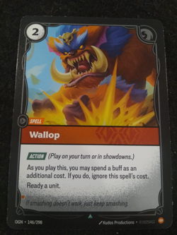 WALLOP 146/298 RIFTBOUND LEAGUE OF LEGENDS RARE FOIL ENGLISH CARD - Image 1