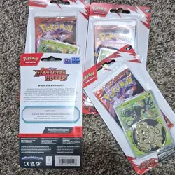 Pokemon Scarlet & Violet Destined Rivals 4 Booster Packs with Promo Card & Coin - Image 2