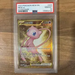 PSA 10 GEM MINT Mew Ex 205/165 Gold METAL 151 UPC PROMO Pokemon Card - Image 1