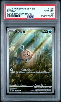 PSA 10 GEM MT Feebas 198/191 Surging Sparks Illustration Rare Holo Pokemon Card - Image 1