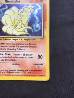 Pokemon Cards: Base Set Rare Holo: Ninetales 12/102 - Image 5