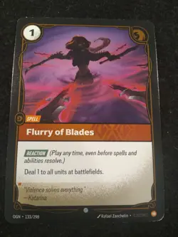 FLURRY OF BLADES 133/298 RIFTBOUND LEAGUE OF LEGENDS RARE FOIL ENGLISH CARD - Image 1