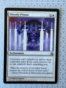 MTG Magic: Commander 2011: Ghostly Prison #14/318 Uncommon - LP - Image 1