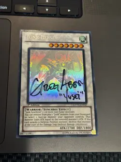 SIGNED GREG ABBEY “YUSEI” 🔥 GHOST RARE 1st Junk Berserker 🔥 Yugioh 5ds - Image 1