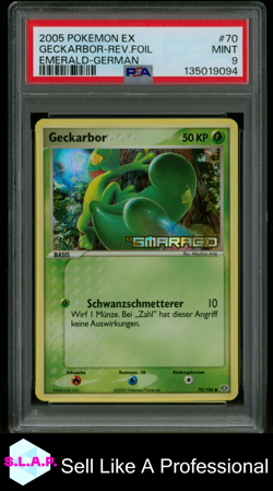 GECKARBOR-REV.FOIL EMERALD-GERMAN POKEMON EX 2005 70 PSA 9 - Image 1