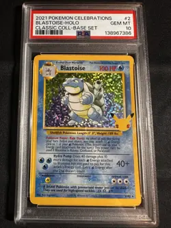 Blastoise 2/102 Holo Pokemon 2021 Celebrations Classic Collection PSA 10 GEM - Image 1