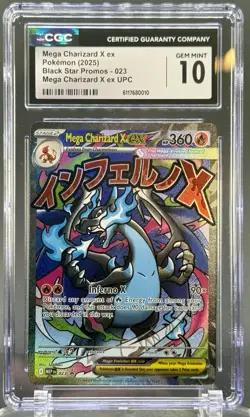 Pokemon 2025 Mega Charizard X ex 023 Mega Evolution Black Star Promo UPC - Image 1