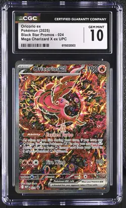 CGC 10 Gem Mint Oricorio ex 024 Mega Charizard X UPC Black Star Promo Pokemon - Image 1