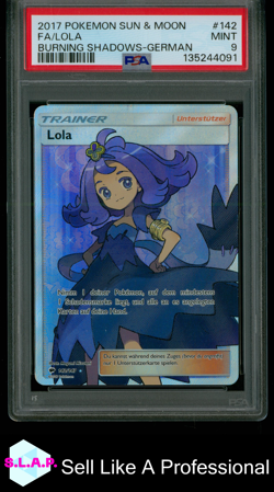 FA/LOLA POKEMON SUN & MOON BURNING SHADOWS-GERMAN 2017 142 PSA 9 - Image 1