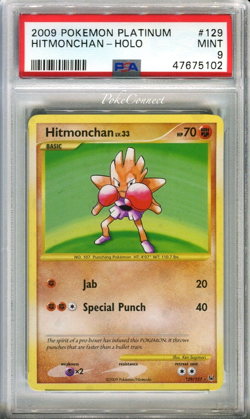 PSA 9 Pokemon Hitmonchan Platinum 129/127 Secret Rare Holo Card - Image 1