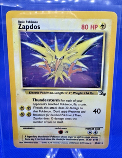 Pokemon TCG Zapdos Holo Rare Card 15/62 Fossil Base Set, Vintage 1999 LP WOTC - Image 3