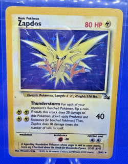 Pokemon TCG Zapdos Holo Rare Card 15/62 Fossil Base Set, Vintage 1999 LP WOTC - Image 5