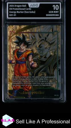 ENERGY MARKER SON GOKU DRAGON BALL E01-01 2024 PROMO CARDS GEM MINT EN AOG 10 - Image 1