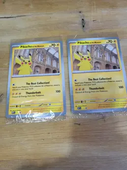 Pokemon Card Natural History Museum Promo -Pikachu At The Museum JUMBO CARD x 2 - Image 1