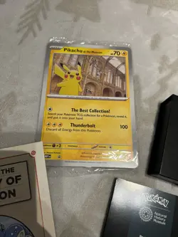 Pokemon x Natural History Museum Pikachu Jumbo Card Sealed + Plush Bundlee - Image 4
