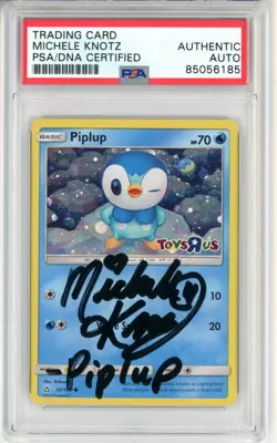 PSA Signed Michele Knotz Pokemon Piplup Holo Foil Toys R Us Promo Card 32/156 - Image 1