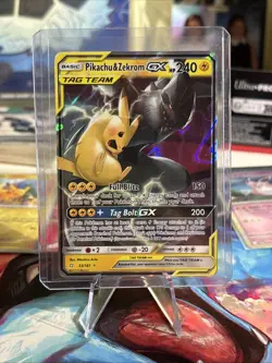 Pokemon TCG Pikachu & Zekrom GX Team Up Holo Card - Image 1