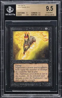 1993 MAGIC: THE GATHERING BETA R K NIGHTMARE BGS 9.5 - Image 1