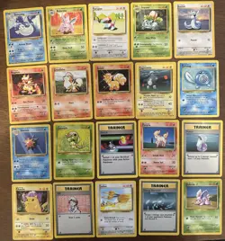 Base Set Lot of 20 Uncommons/Commons, No Duplicates - Vintage Pokemon TCG Cards - Image 1