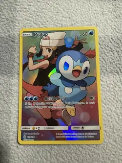Pokemon Piplup Full Art Holo Secret Rare Cosmic Eclipse 239/236 60HP 80 Aqua - Image 1