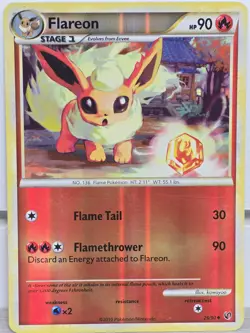 Pokemon Card TCG 2010 Flareon 26/90 HG&SS Undaunted Reverse Holo Card Vintage - Image 5