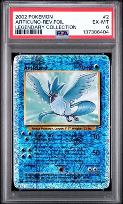 2002 Pokemon Articuno Reverse Foil Legendary Collection #2 PSA 6 - Image 1