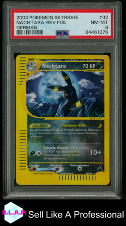 NACHTARA POKEMON 12/144 2003 SKYRIDGE - GERMAN PSA 8 - Image 1