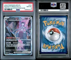 2025 POKEMON DRI EN #231 ROCKET'S MEWTWO EX SPECIAL ILLUSTRATION RARE PSA 8 - Image 3
