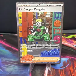 Lt. Surge's Bargain 185/132 Special Illustration Rare Pokemon Mega Evolution NM - Image 1