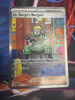 Lt. Surge's Bargain 185/132 Special Illustration Rare Pokemon Mega Evolution NM - Image 3
