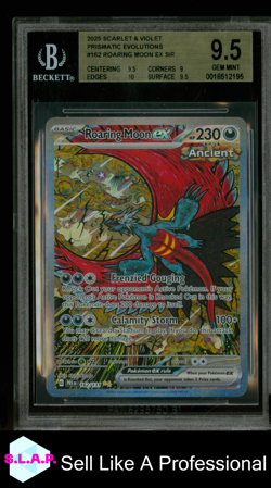 ROARING MOON EX POKEMON 162/131 2025 PRISMATIC EVOLUTIONS - ENGLISCH BECKETT 9,5 - Image 1