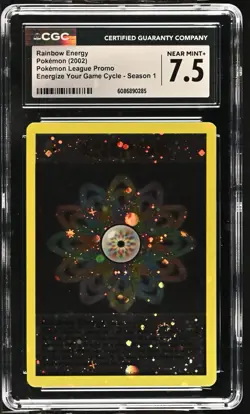 2002 Pokemon Rainbow Energy CGC NM 7.5 League Promo: Energize Your Game Cycle S1 - Image 1