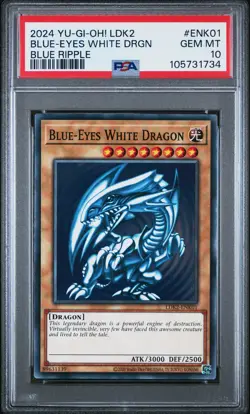 2024 YU-GI-OH! LEGEND DECKS II BLUE RIPPLE #ENK01 BLUE-EYES WHITE DRAGON PSA 10 - Image 1