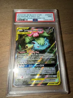 PSA 9 MINT Venusaur & Snivy GX SM229 Tag Team Black Star Promo 2019 Pokemon Card - Image 2