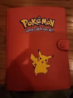 Pokemon Card Storage Binder W/ 30 Pages Holding 4-8 Cards Each Used Great Shape - Image 1