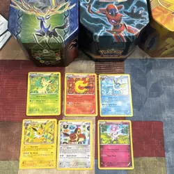 Pokemon BW 6 Card Lot - Eevee, Leafeon, Flareon, Vaporeon, Jolteon - Image 1