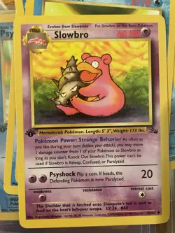 SLOWBRO 43/62 1st Edition Fossil Pokemon Card NM 1999 Wizards - Image 2