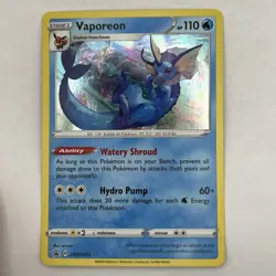 Pokemon TCG Vaporeon Black Star Promos Swsh072 Holo Promo Card - Image 1