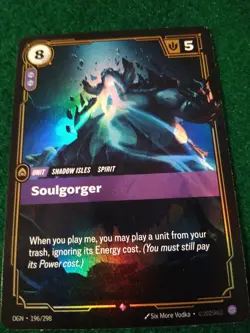 SOULGORGER 196/298 RIFTBOUND LEAGUE OF LEGENDS RARE FOIL ENGLISH CARD - Image 1