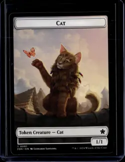 Cat / Spirit - Token - 1/7 - FDN - NM - MTG Magic the Gathering - Image 1