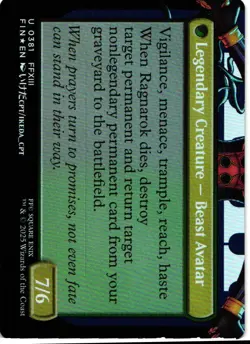 Fang, Fearless l'Cie (Borderless) #381 NM U Foil MTG FF - Image 2