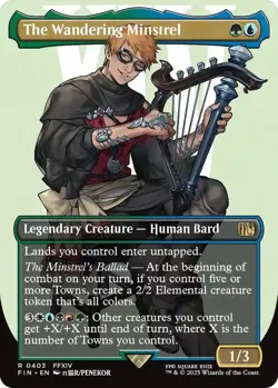 The Wandering Minstrel (Borderless) #403 NM R NonFoil - MTG Final Fantasy - Image 1