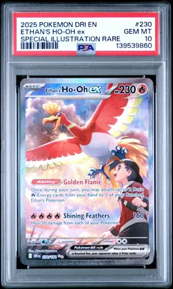 2025 POKEMON DRI EN-DESTINED RIVALS #230 ETHAN'S HO-OH EX PSA 10 - Image 1