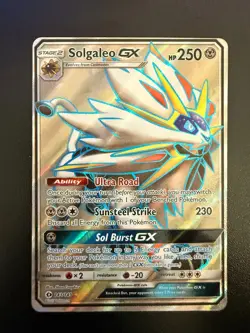 2017 Pokemon Sun & Moon Solgaleo GX Full Art Holo Ultra Rare 143/149 NM/MINT - Image 1