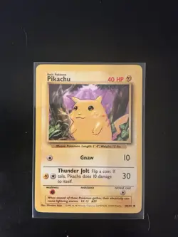 Pokemon Vintage Pikachu Card From Base Set #58/102 1999 - Image 1