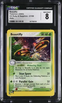 Pokemon 2003 Beautify EX Ruby Sapphire 2/109 Holo CGC 8 - Image 1