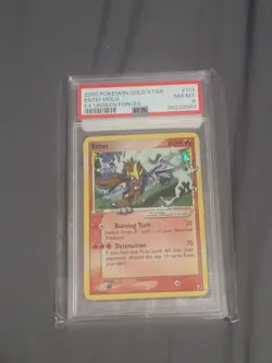 Entei Holo PSA 8 EX Unseen Forces 2005 Pokemon Gold Star #113 - Image 1